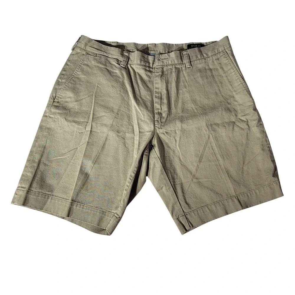 Polo Ralph Lauren Mens Khaki Chino Shorts Tan Cotton Classic‎ Fit Size 36